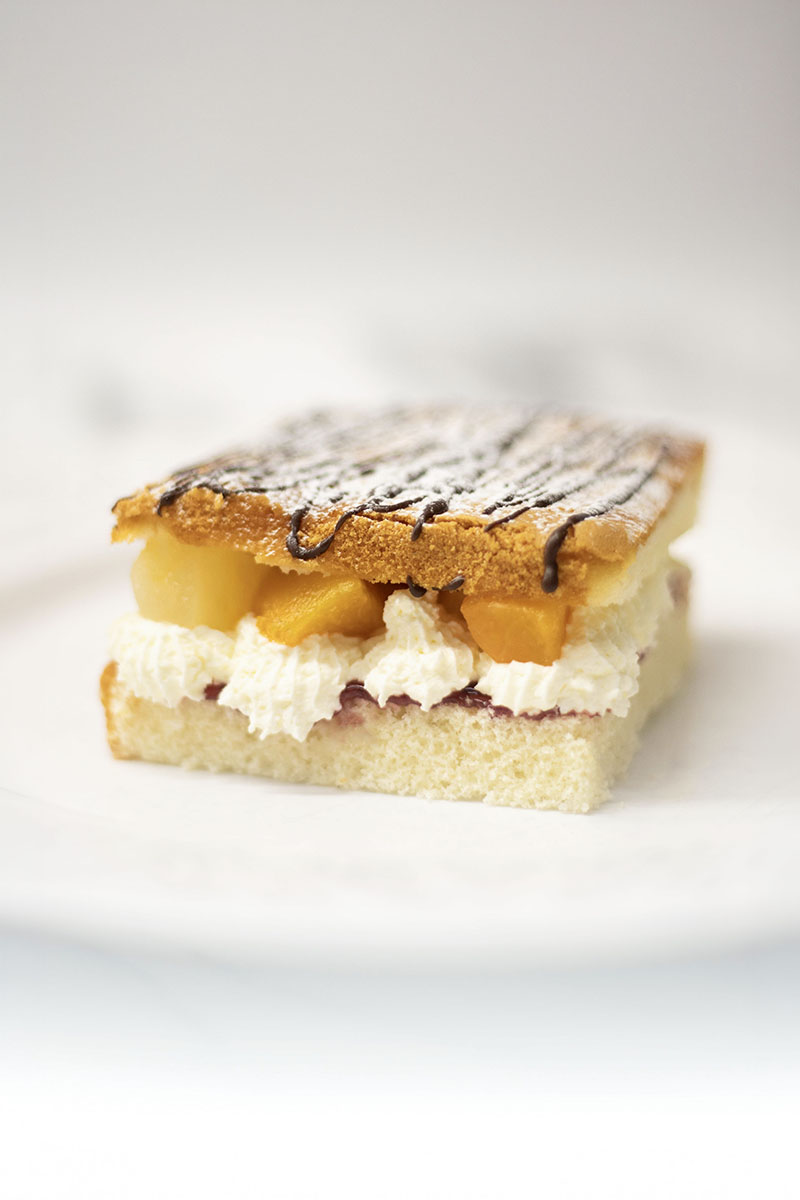Eggless Fresh cream and Fruit and Jam Slices