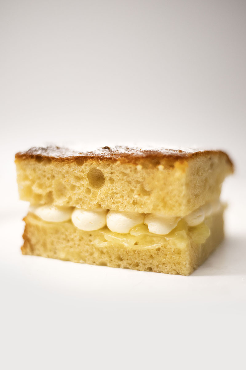 Victoria Sponge with Lemon Buttercream Slices